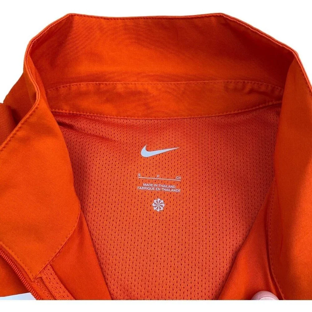 Clemson Tigers Nike On-Field Short Sleeve 1/4 Zip Coach Jacket Orange Size S NWT